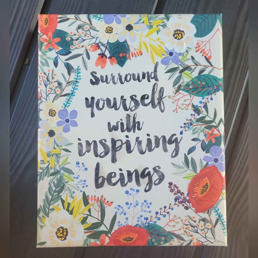 Inspirational Floral Canvas Wall Decor Art